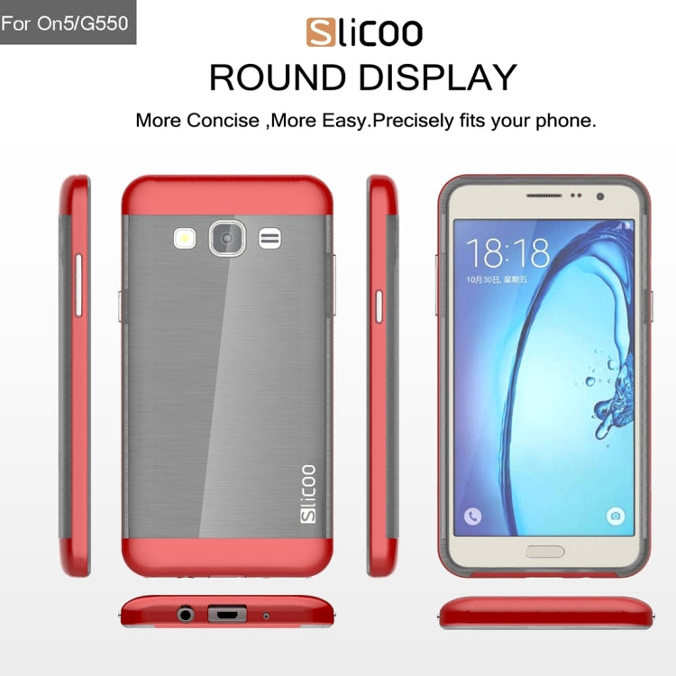 Slicoo for Galaxy On5 / G550  Brushed Texture Electroplating TPU + PC Combination Case