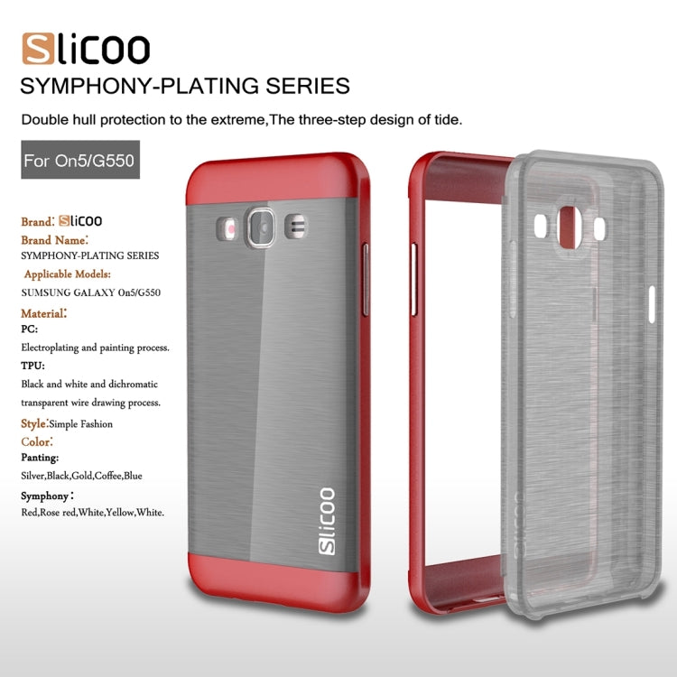 Slicoo for Galaxy On5 / G550  Brushed Texture Electroplating TPU + PC Combination Case