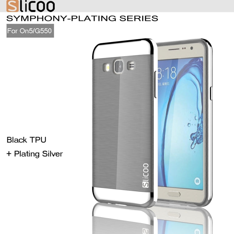 Slicoo for Galaxy On5 / G550  Brushed Texture Electroplating TPU + PC Combination Case