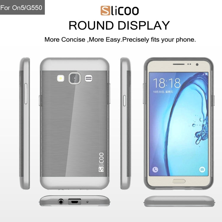 Slicoo for Galaxy On5 / G550  Brushed Texture Electroplating TPU + PC Combination Case