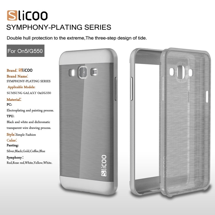 Slicoo for Galaxy On5 / G550  Brushed Texture Electroplating TPU + PC Combination Case