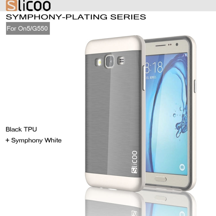 Slicoo for Galaxy On5 / G550  Brushed Texture Electroplating TPU + PC Combination Case