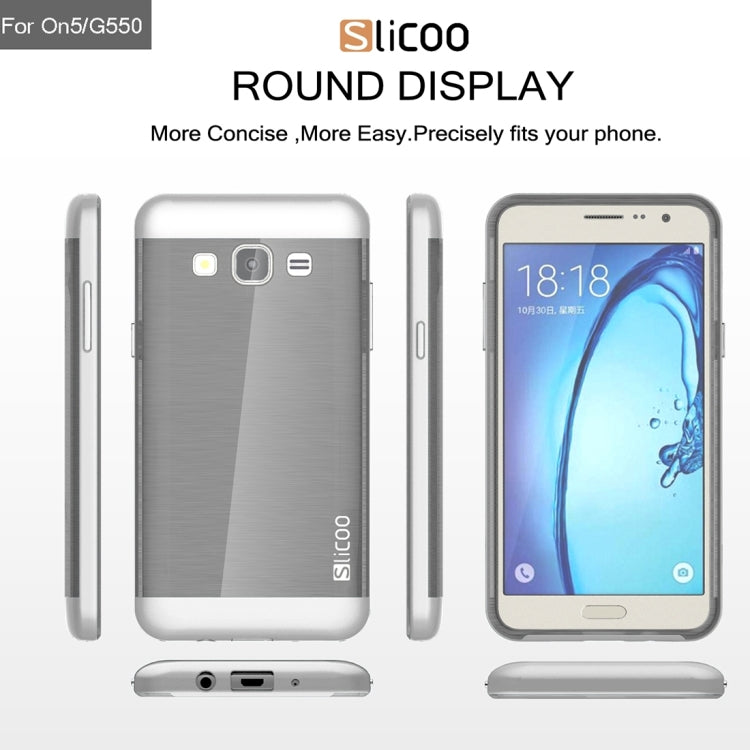 Slicoo for Galaxy On5 / G550  Brushed Texture Electroplating TPU + PC Combination Case