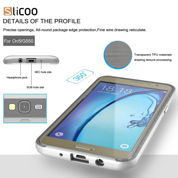 Slicoo for Galaxy On5 / G550  Brushed Texture Electroplating TPU + PC Combination Case