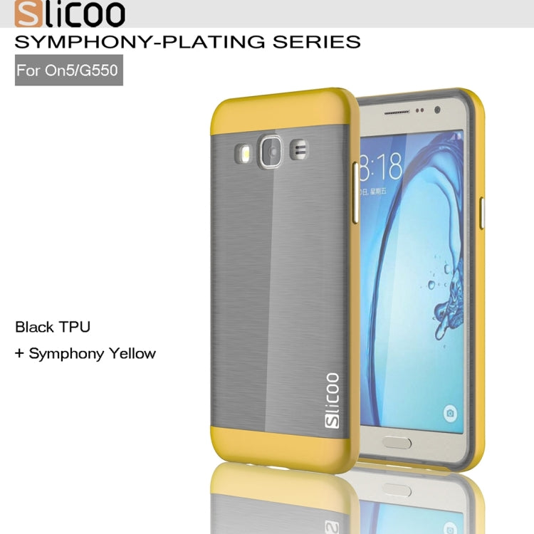 Slicoo for Galaxy On5 / G550  Brushed Texture Electroplating TPU + PC Combination Case