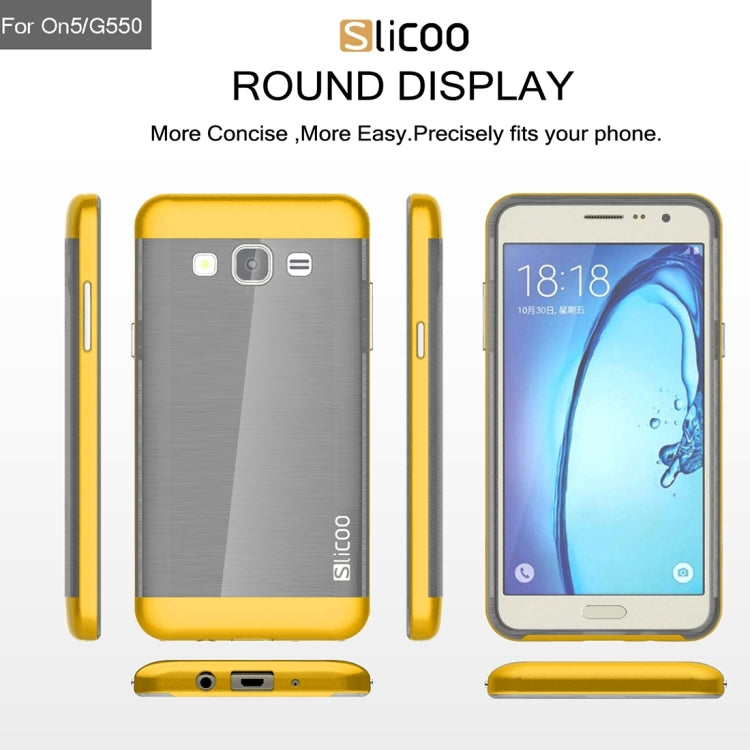 Slicoo for Galaxy On5 / G550  Brushed Texture Electroplating TPU + PC Combination Case