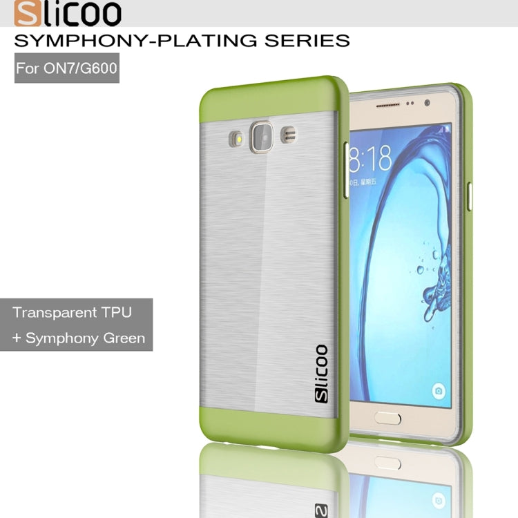 Slicoo for Galaxy On7 / G600 Brushed Texture Electroplating Transparenct TPU + PC Combination Case