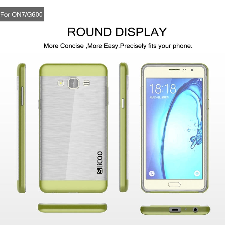 Slicoo for Galaxy On7 / G600 Brushed Texture Electroplating Transparenct TPU + PC Combination Case