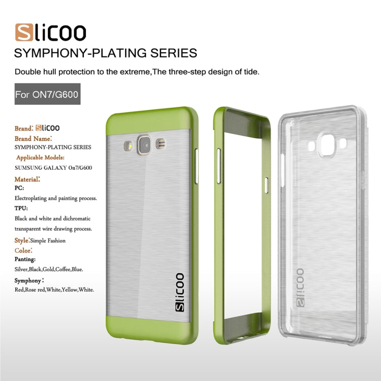 Slicoo for Galaxy On7 / G600 Brushed Texture Electroplating Transparenct TPU + PC Combination Case