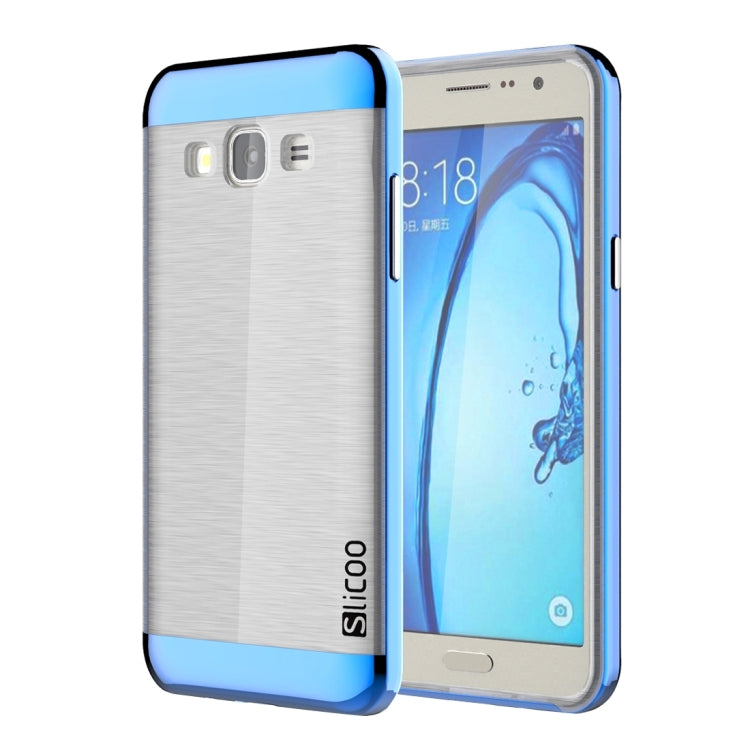 Slicoo for Galaxy On7 / G600 Brushed Texture Electroplating Transparenct TPU + PC Combination Case