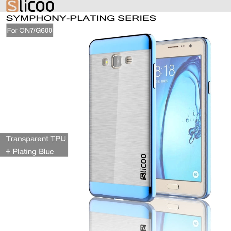 Slicoo for Galaxy On7 / G600 Brushed Texture Electroplating Transparenct TPU + PC Combination Case