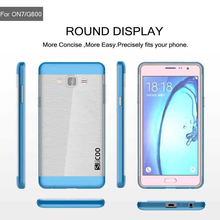 Slicoo for Galaxy On7 / G600 Brushed Texture Electroplating Transparenct TPU + PC Combination Case