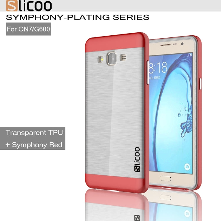 Slicoo for Galaxy On7 / G600 Brushed Texture Electroplating Transparenct TPU + PC Combination Case