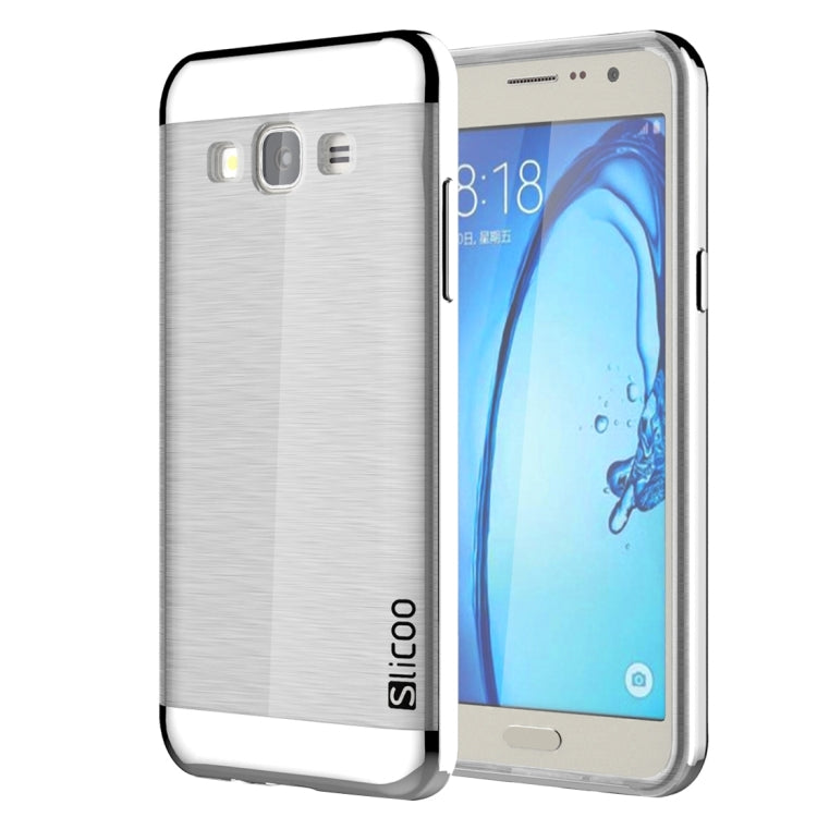 Slicoo for Galaxy On7 / G600 Brushed Texture Electroplating Transparenct TPU + PC Combination Case