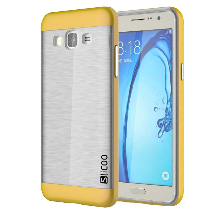 Slicoo for Galaxy On7 / G600 Brushed Texture Electroplating Transparenct TPU + PC Combination Case