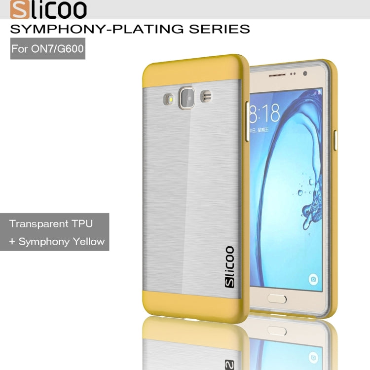 Slicoo for Galaxy On7 / G600 Brushed Texture Electroplating Transparenct TPU + PC Combination Case