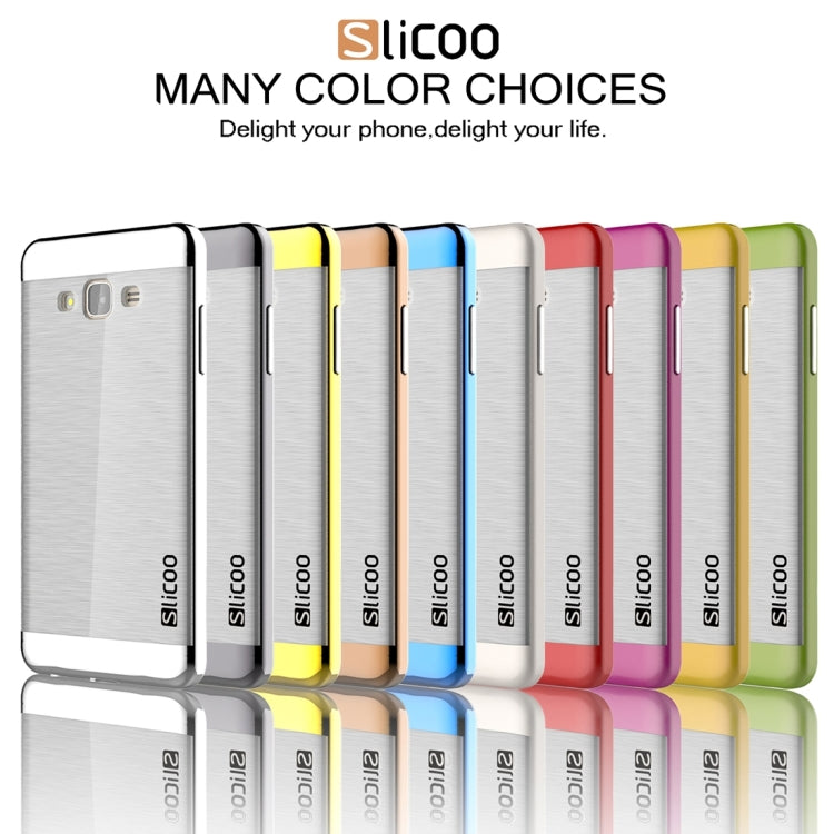 Slicoo for Galaxy On7 / G600 Brushed Texture Electroplating Transparenct TPU + PC Combination Case