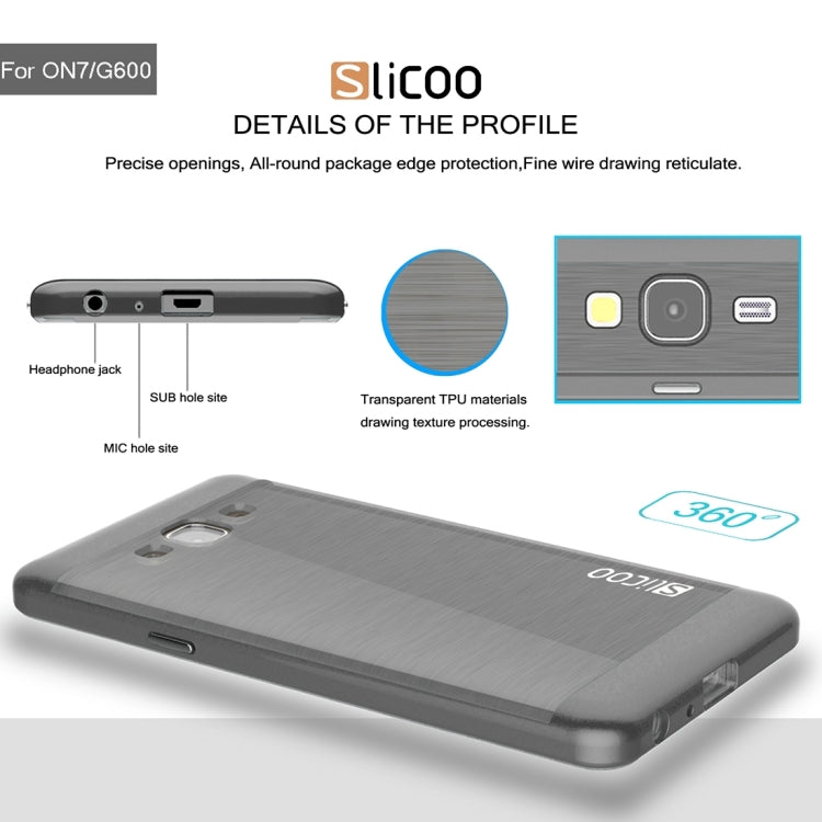 Slicoo for Galaxy On7 / G600 Brushed Texture Electroplating TPU + PC Combination Case