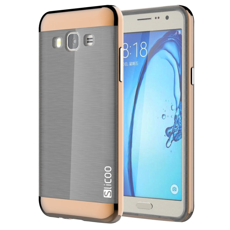 Slicoo for Galaxy On7 / G600 Brushed Texture Electroplating TPU + PC Combination Case