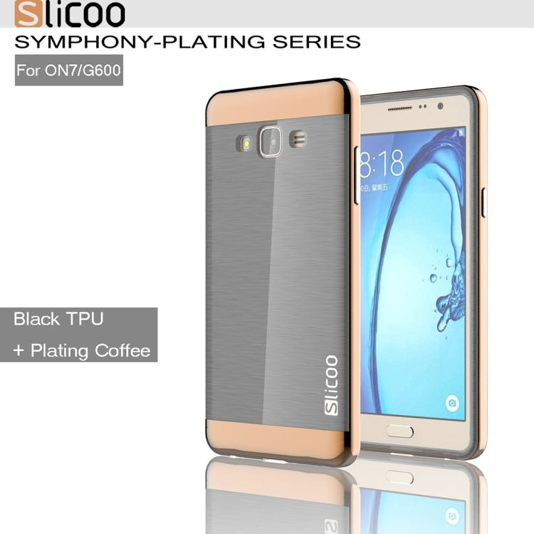 Slicoo for Galaxy On7 / G600 Brushed Texture Electroplating TPU + PC Combination Case