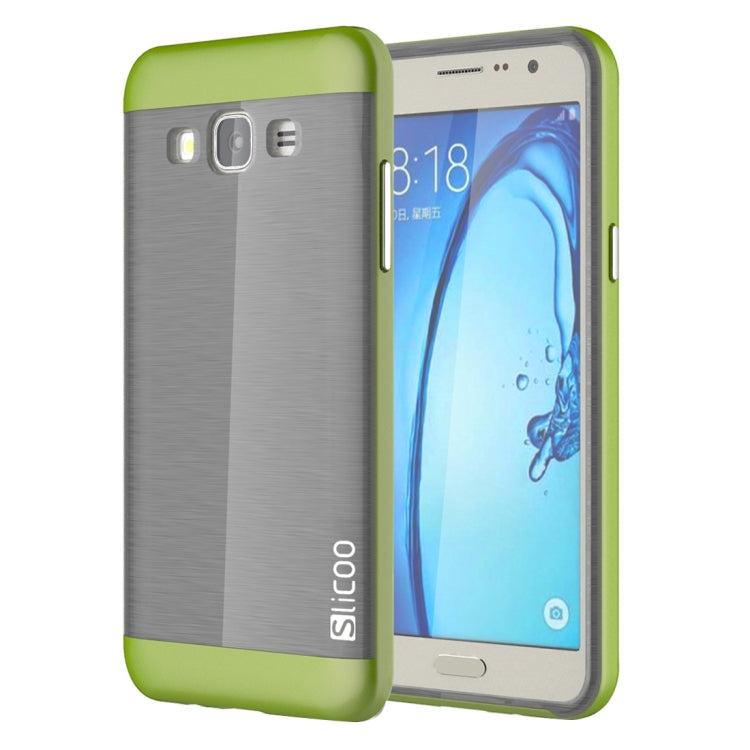 Slicoo for Galaxy On7 / G600 Brushed Texture Electroplating TPU + PC Combination Case