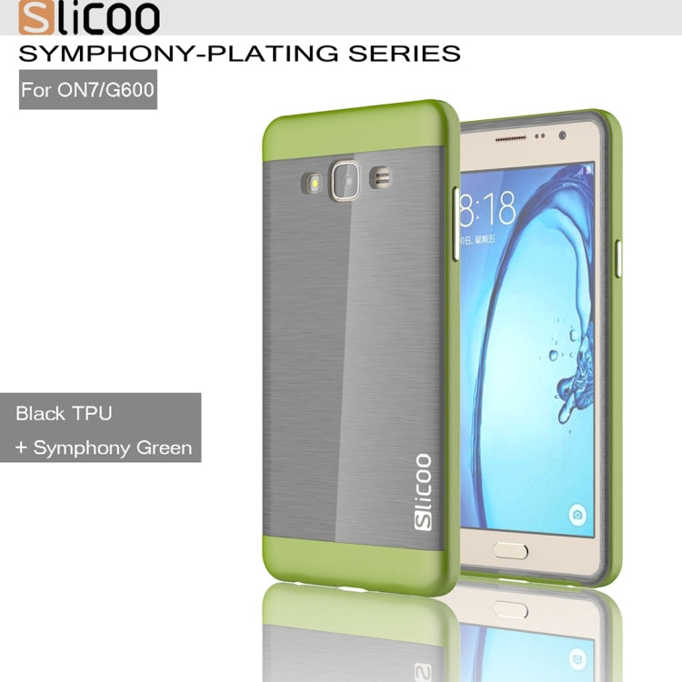Slicoo for Galaxy On7 / G600 Brushed Texture Electroplating TPU + PC Combination Case