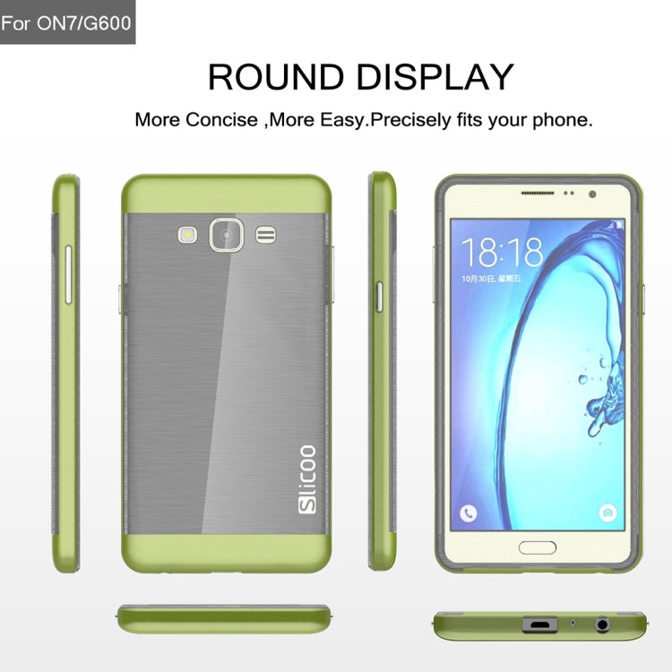 Slicoo for Galaxy On7 / G600 Brushed Texture Electroplating TPU + PC Combination Case