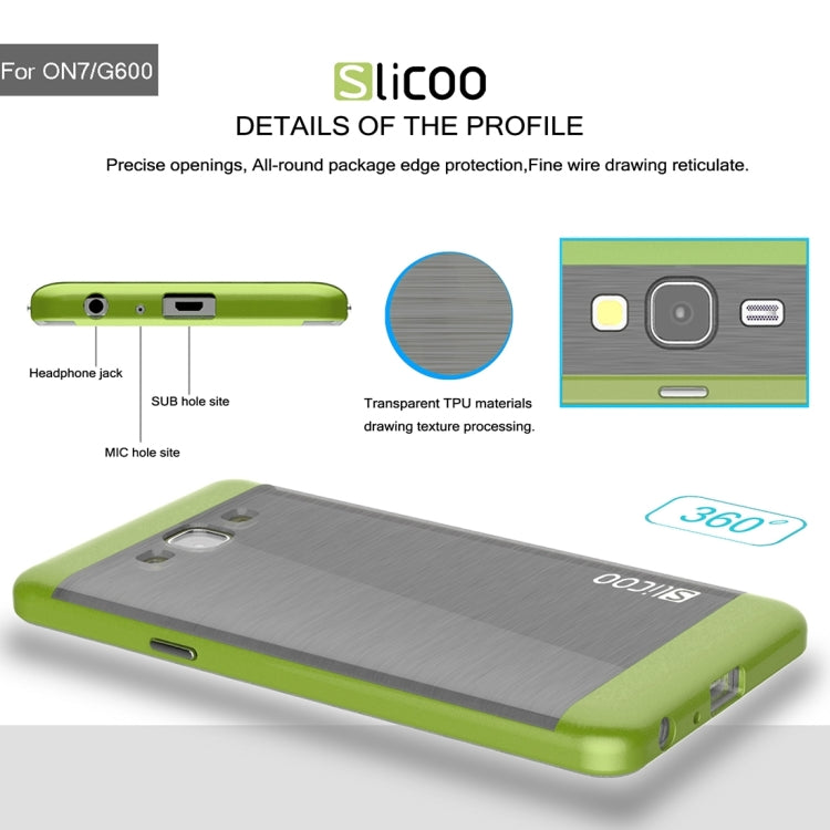 Slicoo for Galaxy On7 / G600 Brushed Texture Electroplating TPU + PC Combination Case
