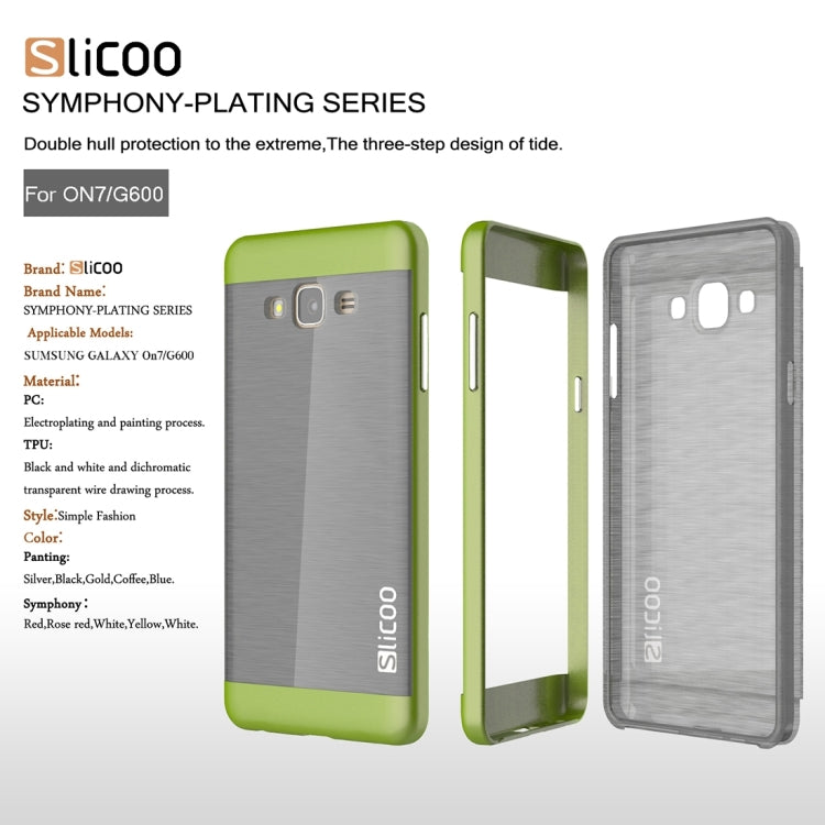 Slicoo for Galaxy On7 / G600 Brushed Texture Electroplating TPU + PC Combination Case