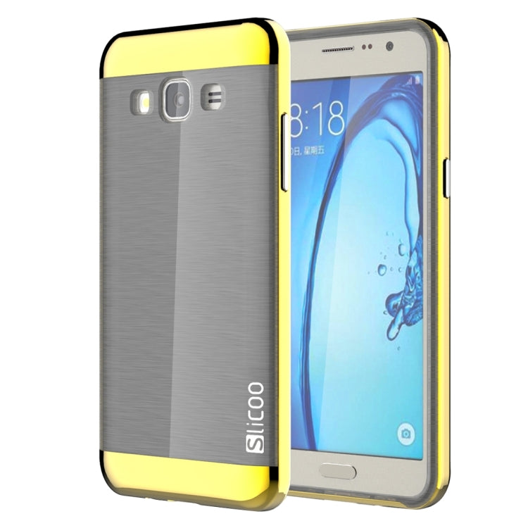 Slicoo for Galaxy On7 / G600 Brushed Texture Electroplating TPU + PC Combination Case