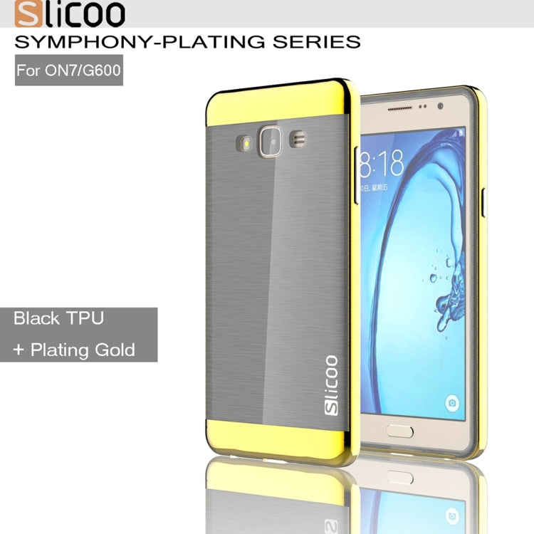 Slicoo for Galaxy On7 / G600 Brushed Texture Electroplating TPU + PC Combination Case