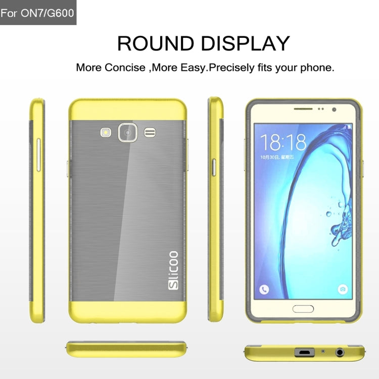 Slicoo for Galaxy On7 / G600 Brushed Texture Electroplating TPU + PC Combination Case