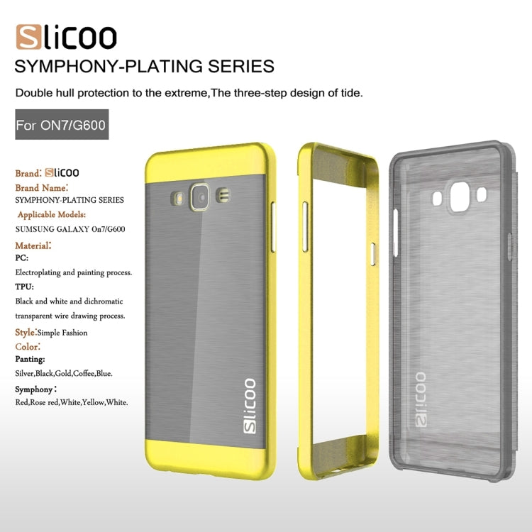 Slicoo for Galaxy On7 / G600 Brushed Texture Electroplating TPU + PC Combination Case
