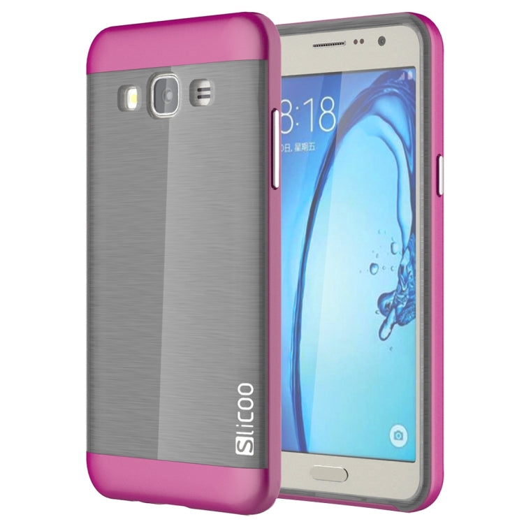 Slicoo for Galaxy On7 / G600 Brushed Texture Electroplating TPU + PC Combination Case