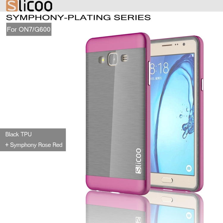 Slicoo for Galaxy On7 / G600 Brushed Texture Electroplating TPU + PC Combination Case