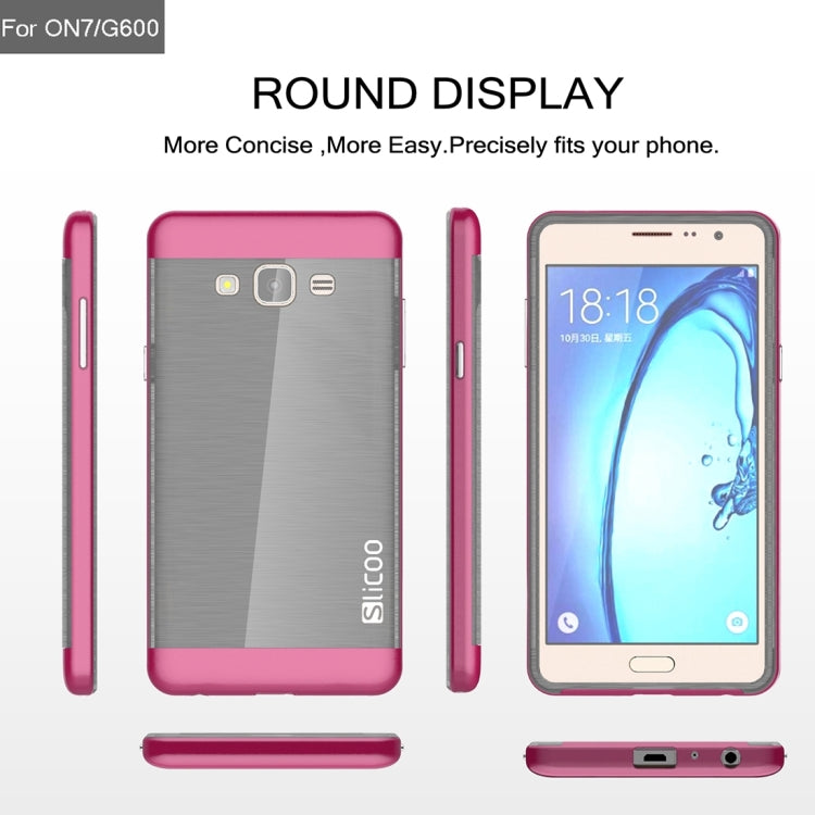 Slicoo for Galaxy On7 / G600 Brushed Texture Electroplating TPU + PC Combination Case