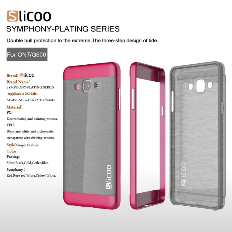 Slicoo for Galaxy On7 / G600 Brushed Texture Electroplating TPU + PC Combination Case