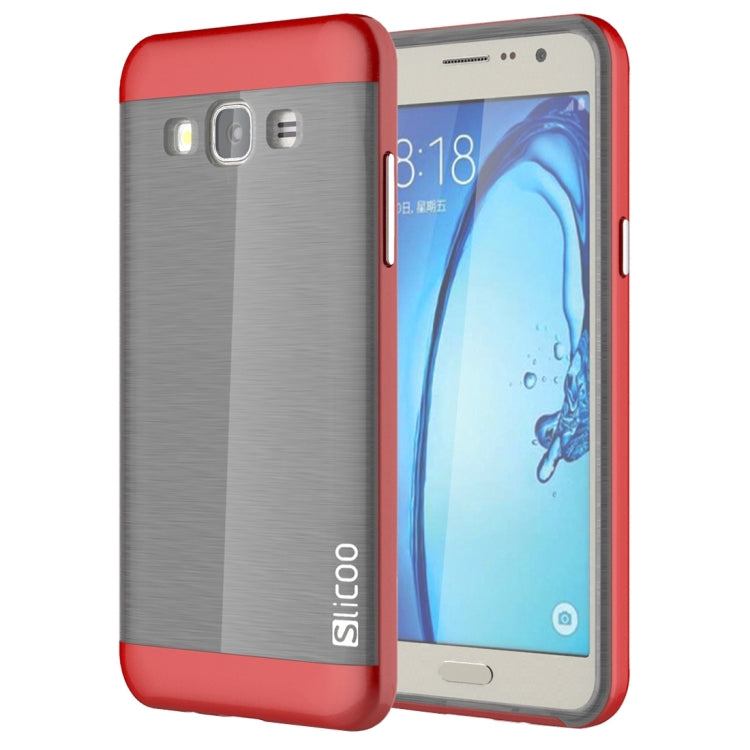 Slicoo for Galaxy On7 / G600 Brushed Texture Electroplating TPU + PC Combination Case