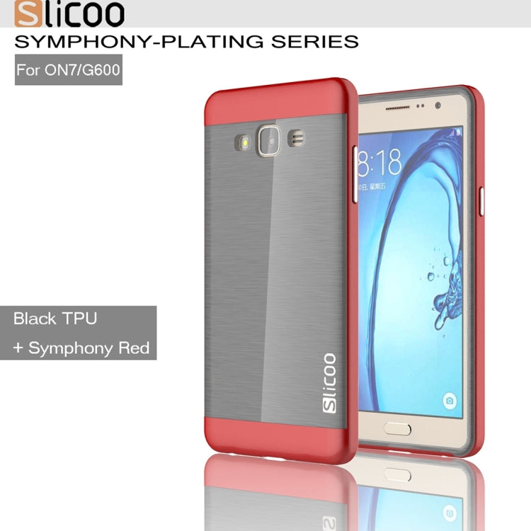 Slicoo for Galaxy On7 / G600 Brushed Texture Electroplating TPU + PC Combination Case
