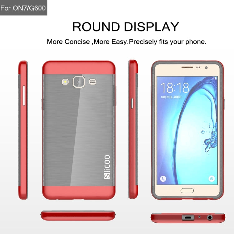 Slicoo for Galaxy On7 / G600 Brushed Texture Electroplating TPU + PC Combination Case