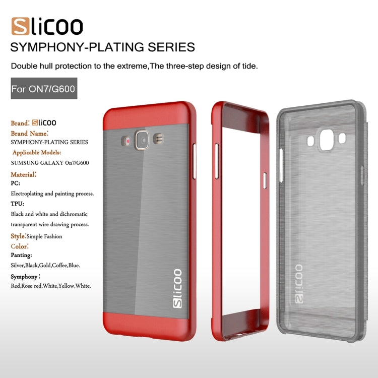 Slicoo for Galaxy On7 / G600 Brushed Texture Electroplating TPU + PC Combination Case