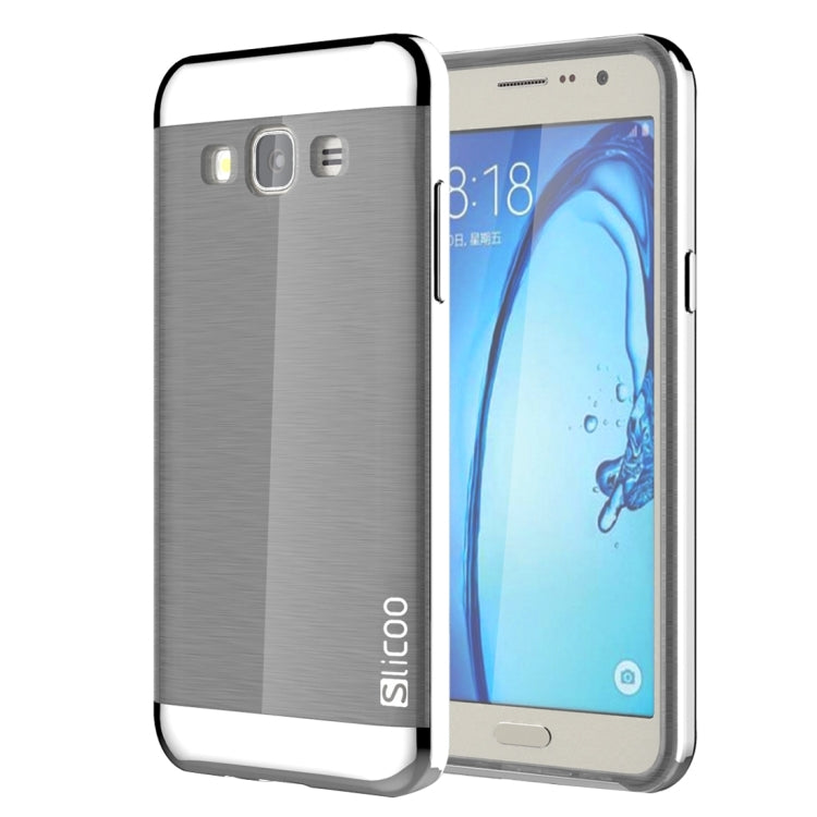 Slicoo for Galaxy On7 / G600 Brushed Texture Electroplating TPU + PC Combination Case