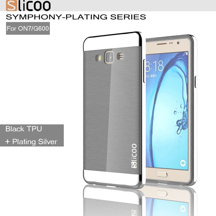 Slicoo for Galaxy On7 / G600 Brushed Texture Electroplating TPU + PC Combination Case