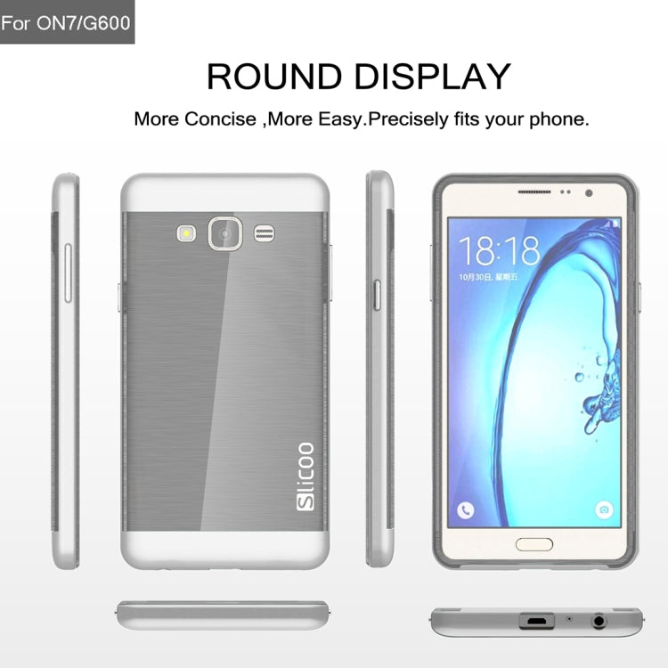 Slicoo for Galaxy On7 / G600 Brushed Texture Electroplating TPU + PC Combination Case