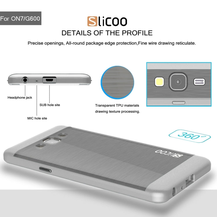 Slicoo for Galaxy On7 / G600 Brushed Texture Electroplating TPU + PC Combination Case