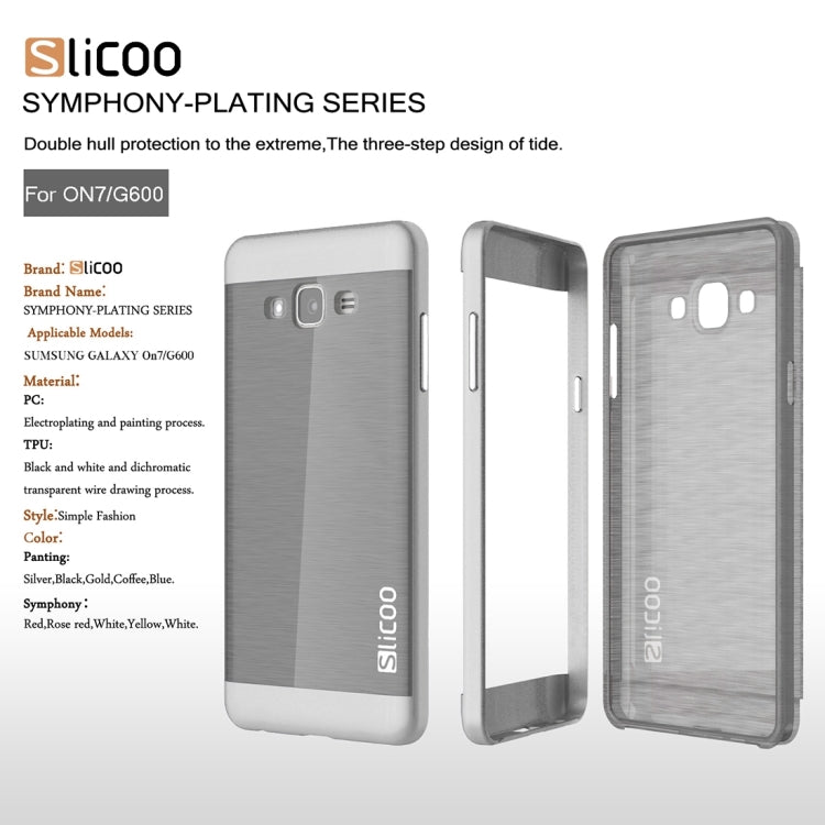 Slicoo for Galaxy On7 / G600 Brushed Texture Electroplating TPU + PC Combination Case