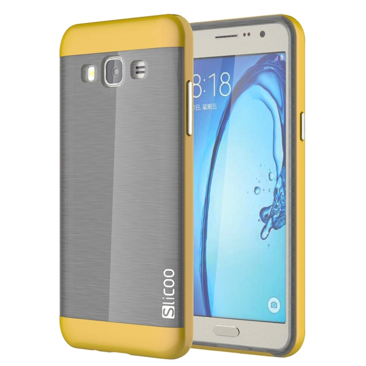 Slicoo for Galaxy On7 / G600 Brushed Texture Electroplating TPU + PC Combination Case
