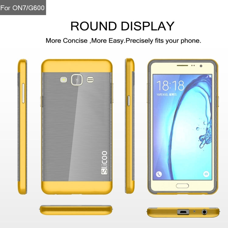 Slicoo for Galaxy On7 / G600 Brushed Texture Electroplating TPU + PC Combination Case