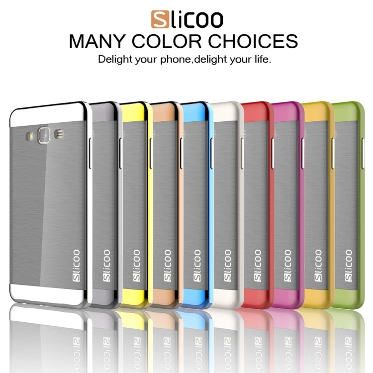 Slicoo for Galaxy On7 / G600 Brushed Texture Electroplating TPU + PC Combination Case