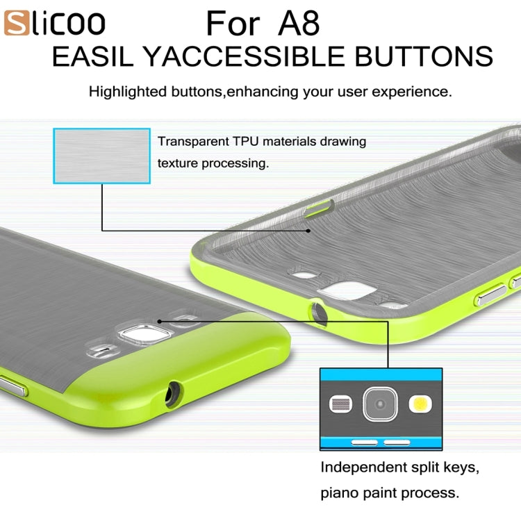 Slicoo for Galaxy A8 / A800 Brushed Texture Electroplating TPU + PC Combination Case